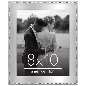 Americanflat Silver Picture Frame with Beaded-Style Detailing and Shatter-Resistant Glass - Gallery Style Frames for Tabletop or Wall Display - 1 of 4