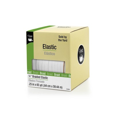 Dritz 1/4" White Braided Elastic Craft: Polyester Sewing Elastic, Assorted Craft Embellishments, 12+ Age