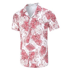 Clearlove Men's Hawaiian Shirt Short Sleeves Printed Button Down Summer Beach Dress Shirts - 1 of 4