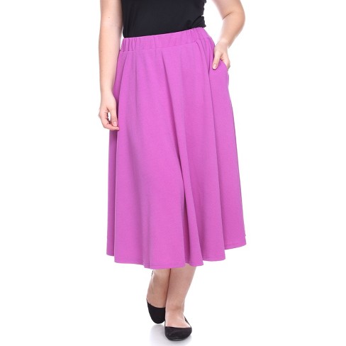Women's Plus Size Tasmin Flare Midi Skirts Purple 2x - White Mark : Target