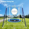 Etokfoks 50 Inch Saucer Swing Set for Kids and Adults 600 lb Capacity Heavy Duty Metal Frame Outdoor Indoor Play Easy No Tool Assembly 1 Piece - 3 of 4