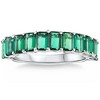 Pompeii3 2.50Ct Emerald 11-Stone Wedding Anniversary Ring Stackable 14k White Gold Band - 4 of 4