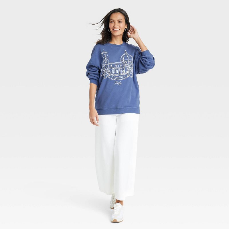 Women's Florence Italy Graphic Sweatshirt - Blue, 3 of 4