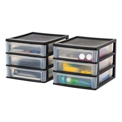 Iris Usa 6 Drawers Scrapbook Plastic Storage Cart With Organizer Top With  Casters, Black : Target