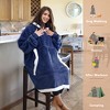 Tirrinia Women Men Blanket Hoodie Oversized Sweatshirts, Fluffy Fleece Plush Blanket Wearable, Cozy Gift for Family College Woman Men - 2 of 4