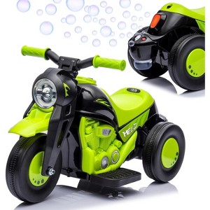 Ride-On Bubble Motorcycle for Kids, 6V Electric 3-Wheel Toy with Light, Music & Bubble Maker - 1 of 4