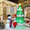 NAYSAYE Christmas Inflatable Holiday Decorations 6.9FT Tree with Star Topper and Ornaments, Green and Red, 43.3"*43.3"*82.7" - 2 of 4