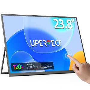 UPERFECT 23.8" 120Hz Portable Monitor 1080P 180° Adjustable stand & VESA, HDMI USB C Gaming Display - 1 of 4
