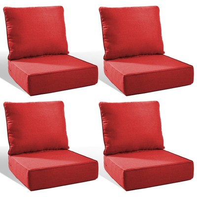 Buenhomino 6-inch Outdoor Cushion Set, 24"x24" Replacement Water Resistant Zippered Cushion for Chairs,8 Colors