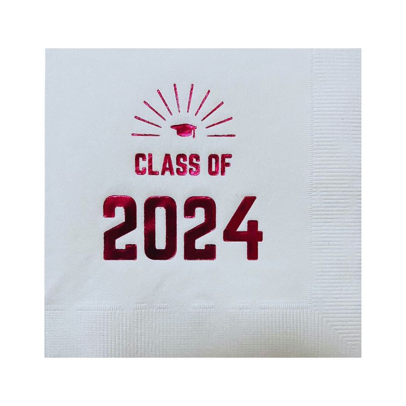 Paper Frenzy Paper Frenzy Graduation Foil Stamped Party Napkins Class of 2024 - 25 pack, 2 of 6