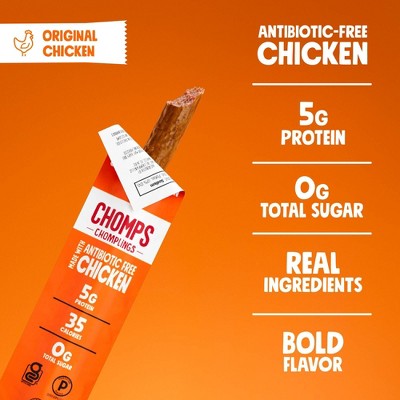 Chomps Snack Sticks Chomplings Original Chicken Mini Sticks - 5g Protein - 7oz/14ct