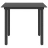 vidaXL Patio Dining Table Black 31.5 in.x31.5 in.x29.1 in. Steel and Glass - 2 of 4