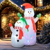 Outsunny 8FT Giant Christmas Inflatables Snowman, Huge Blow Up Christmas Decorations with Rotating Colorful LED Light for Indoor, Outdoor, Yard, Party - 2 of 4