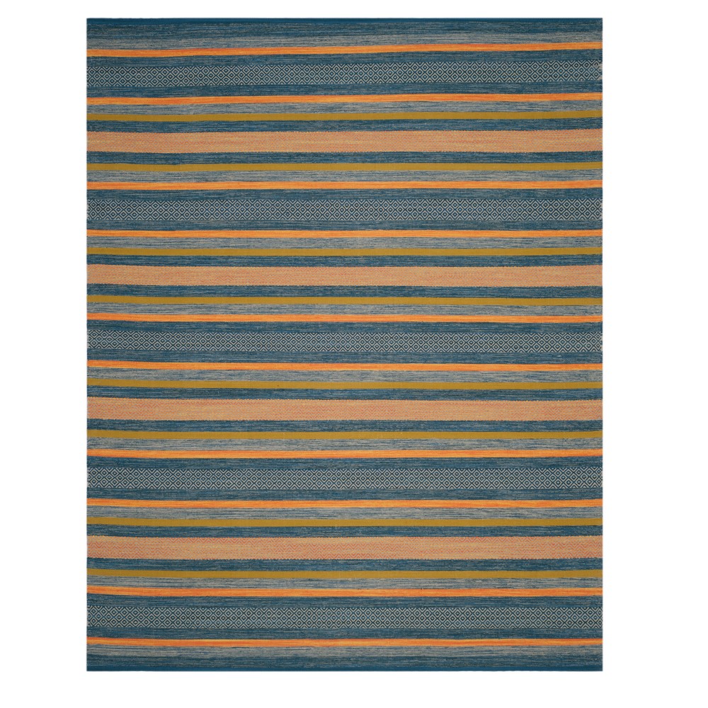 Blue/orange Stripe Woven Area Rug 8'X10' - Safavieh