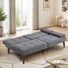 Futon Sofa Bed-Leather Small Futon Couch, Futon Lounge Sofa, Futon Convertible with Cup Holder - 4 of 4