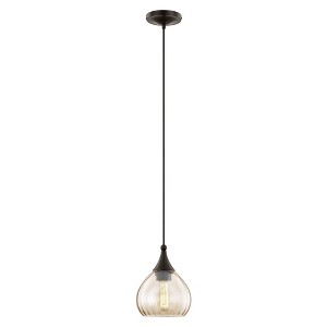 Livex Lighting Art Glass 1 - Light Pendant in  English Bronze - 1 of 1