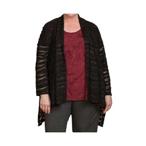 Women's Textured Shawl Collar Jacki Wave Jacket - Plus Size - On The Plus Side - 1 of 2