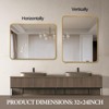 SEVOBAL Bathroom Vanity Mirrors Elegant Rectangular Wall Mirror with Shatterproof Rust-Resistant Sturdy Construction, Gold, 30"*22"*1.1" - 4 of 4