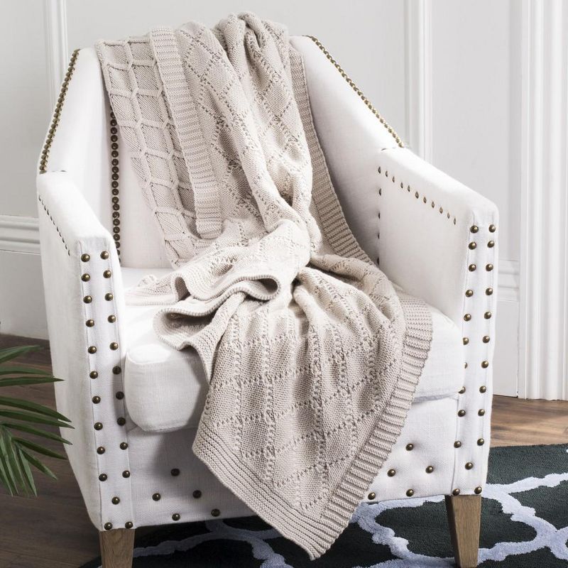 Petal Knit Throw Blanket - Palewisper - 50" x 60" - Safavieh ., 2 of 3