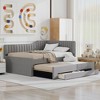 CAVINAS Twin/Full Size Solid Wood Upholstered Daybed Bed Frame with Trundle & 3 Storage Drawers,No Box Spring Needed - 2 of 4