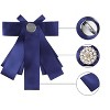 Allegra K Women's Pre-tied Pin Brooch Ribbon Beads Party Bowknot Bow Tie - 4 of 4