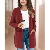BLUEMING Girls Solid Color Knit Cardigan Long Sleeve Button Front Sweater with Pockets Adorable Loose Fit Kids Outerwear - 3 of 3