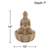 Calm Buddha 14" High Small Indoor Outdoor Decor Sand Stone Tabletop Fountain with Light LED Waterfall Outside Garden Patio - 4 of 4