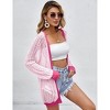 Women Crochet Open Front Cardigan Long Sleeve Lightweight Summer Cover Up Cardigans - 3 of 4
