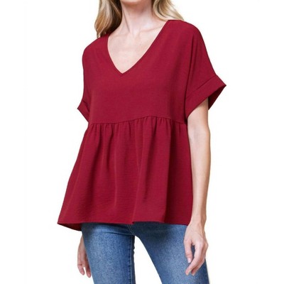 Women's Textured Babydoll Top - entro