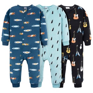 Gerber Baby Boys' Footless Fleece Pajamas, 3-Pack - 1 of 4