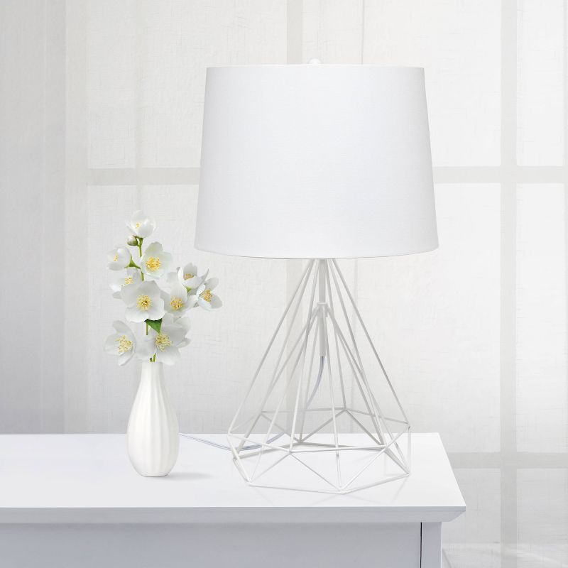 Geometric Wired Table Lamp with Fabric Shade - Lalia Home, 4 of 9