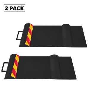 RaxGo Car Parking Mat, Garage Wheel Stopper Parking Aid, Black 2 Pack - 1 of 4