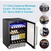 24 Inch Beverage Fridge with Clear Glass Door, Digital Memory Temperature Control, for Cans and Soda, LED Lighting, Quiet Operation - 4 of 4