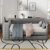 Whisen Wood Platform Bed with Storage Shelves, Drawers, Charging Station and Upholstered Headboard - 3 of 4