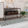 Modern Plaid Living Room Area Rug, Machine Washable Floor Carpet, Non-Slip Checkered Soft Rug, Low-Pile Non-Shedding Accent Rug, Indoor Foldable Rug - 3 of 4