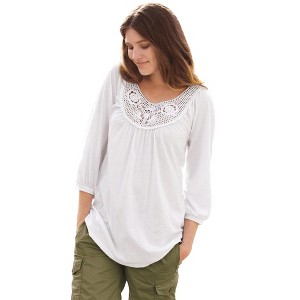 ellos Plus Size Crochet Trim Tunic - 1 of 4