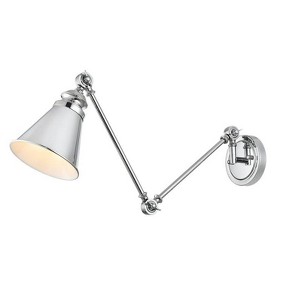 Elegant Lighting Ledger 1 light Chrome swing arm wall sconce - 1 of 4