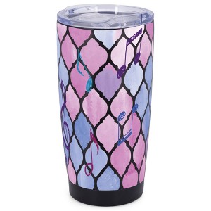 Elanze Designs Mermaid Scales Music Notes Wrap-Around Design 20 Ounce Stainless Steel On-The-Go Coffee Mug, Thermal Travel Tumbler with Leak Resistant - 1 of 4