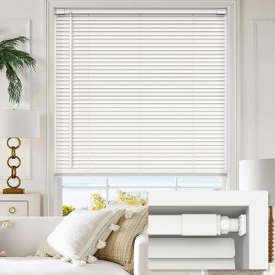 No Tools No Drill 1" Vinyl Mini Blinds, 20" W x 36" H, White
