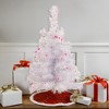 Northlight Pre-Lit Medium Rockport White Pine Artificial Christmas Tree - 2' - Pink Lights - 2 of 4