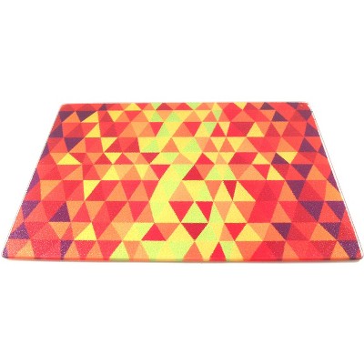 BigKitchen Crackle Fire Tempered Glass Rectangular Cutting Board, 8 x 10 Inch