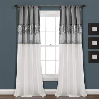 Home Boutique Night Sky Window Curtain Panel Single Gray/White 42X84