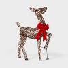 LED Faux Rattan Fawn with Red Bow Christmas Novelty Sculpture Light - Wondershop™ - 3 of 4