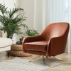 Crestlive Products Swivel Club Chair PU Leather Leisure Armchair Upholstered Accent Chair Brown - 3 of 4