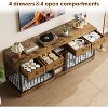81.9" Large Dog Crate Furniture for 2 Dogs with 4 Drawers and 4 Storage Shelves, Dog Kennel Indoor for Medium Large Dogs - 2 of 4