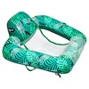 Aqua Zero Gravity Inflatable Outdoor Indoor 250 Pounds Weight Capacity Swimming Pool Chair Hammock Lounge Float, Teal Fern Leaf Green, 2 Pack - 2 of 4