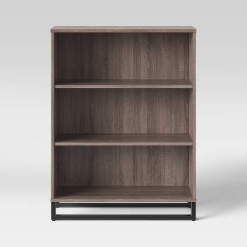Mixed Material 3 Shelf Bookcase Gray - Room Essentials™