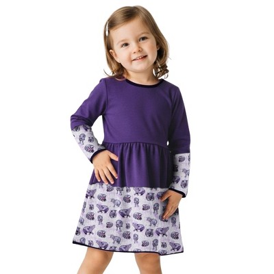 The Pink Picket Fence Lulu Hippo Twirl Dress Set for Girls – 100% Natural Cotton Long Sleeve Dress with Matching Leggings & Scrunchie – Hippo Print