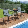 Tangkula Outdoor Counter Stools Set of 4 w/ Footrest & Armrests Metal Frame for Backyard - image 3 of 4