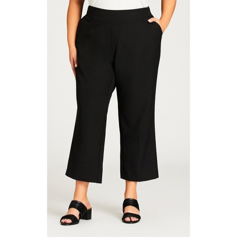 Avenue  Women's Plus Size Pull On Ponte Pant Black - Petite - 20w : Target